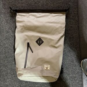 Herschel Supply Company Roll-Top Backpack in Light Gray with Black Accents